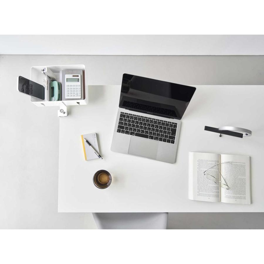 デスク収納ラック tower タワー テーブル横回転収納ラック 仕切り付き テーブル収納 デスクオーガナイザー デスクトレー 山崎実業 正規品 10365 ホワイト | tower | 07