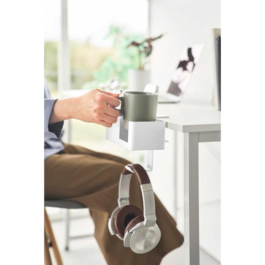 デスク収納ラック tower タワー テーブル横マルチラック マグカップ収納 コンパクト 袖机 デスクトレー テーブル収納 山崎実業 正規品 10367 ホワイト | tower | 04