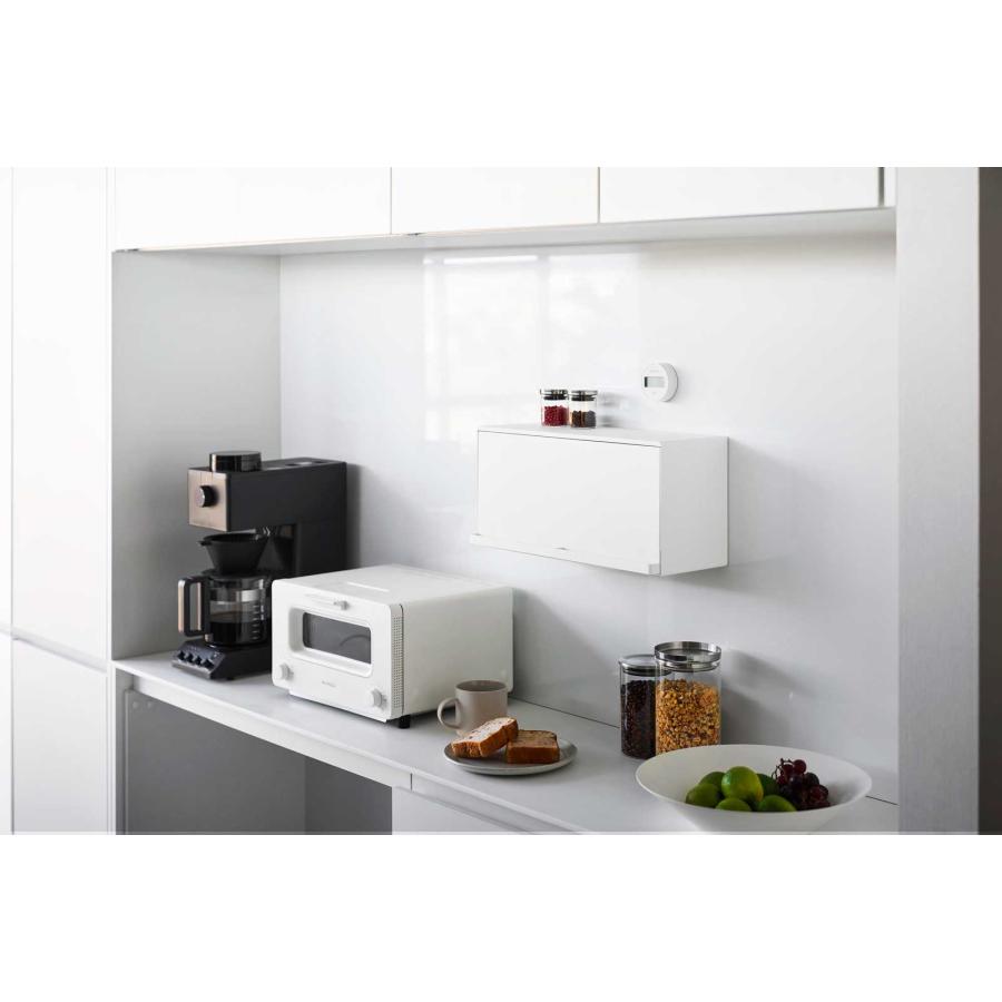 ブレッドケース tower タワー マグネットブレッドケース 壁付け 壁掛け マグネット収納 ブレッドボックス パンケース 山崎実業 正規品 10258 ホワイト | tower | 02