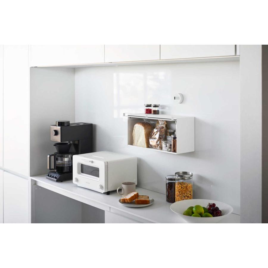 ブレッドケース tower タワー マグネットブレッドケース 壁付け 壁掛け マグネット収納 ブレッドボックス パンケース 山崎実業 正規品 10258 ホワイト | tower | 03