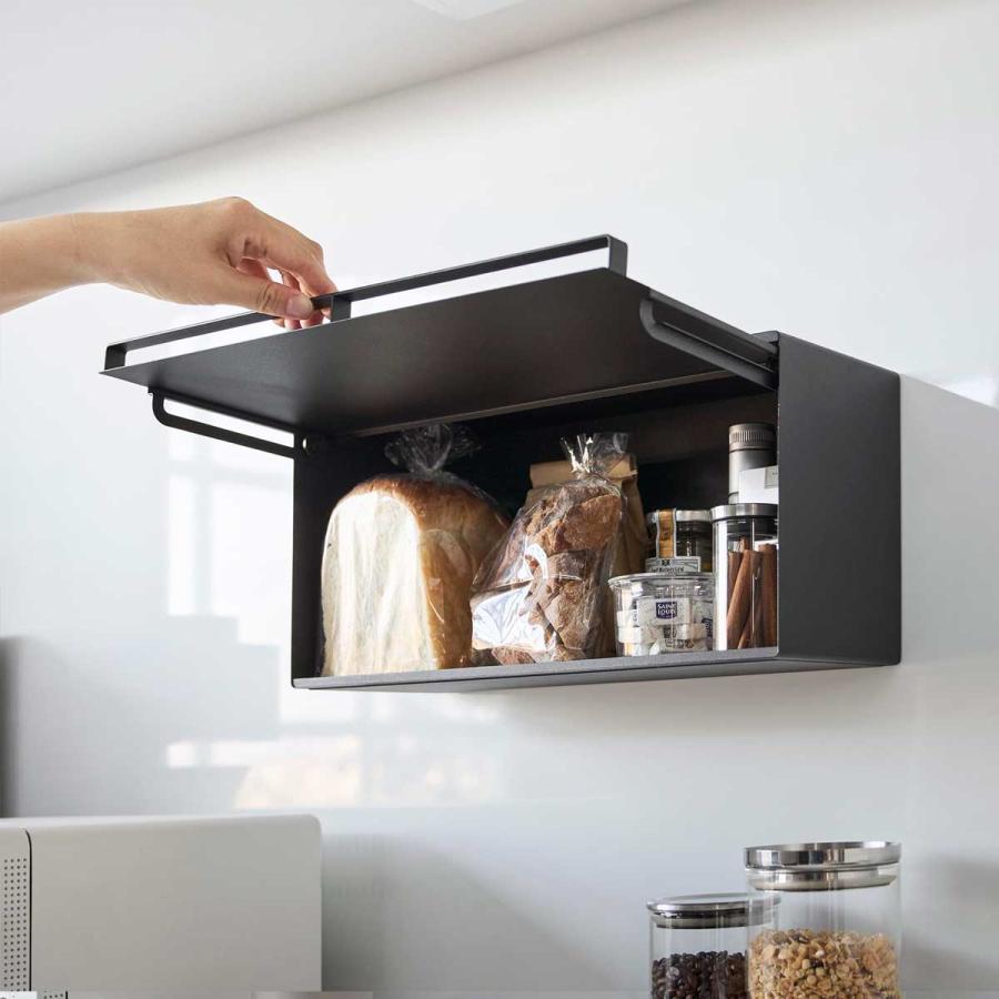 ブレッドケース tower タワー マグネットブレッドケース 壁付け 壁掛け マグネット収納 ブレッドボックス パンケース 山崎実業 正規品 10259 ブラック | tower