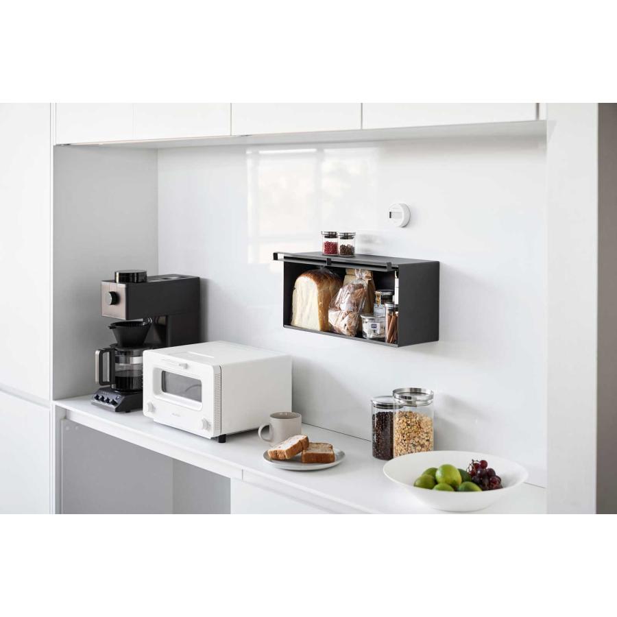 ブレッドケース tower タワー マグネットブレッドケース 壁付け 壁掛け マグネット収納 ブレッドボックス パンケース 山崎実業 正規品 10259 ブラック | tower | 03