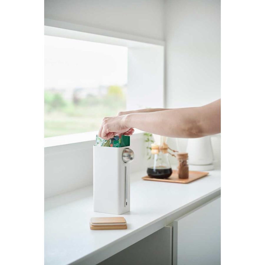 コーヒーキャニスター tower タワー 袋ごとコーヒー豆収納ケース スプーン付き スプーン付き コーヒー豆 密封 保存容器 山崎実業 正規品 10460 ホワイト | tower | 02