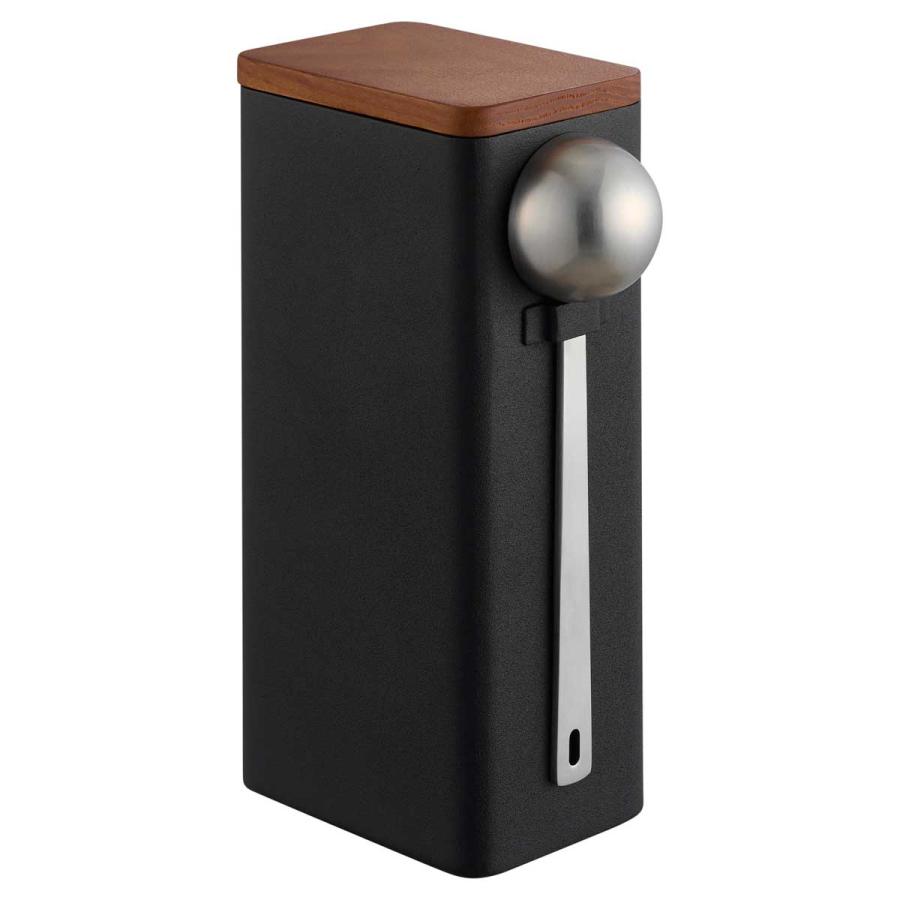 コーヒーキャニスター tower タワー 袋ごとコーヒー豆収納ケース スプーン付き スプーン付き コーヒー豆 密封 保存容器 山崎実業 正規品 10461 ブラック | tower | 01