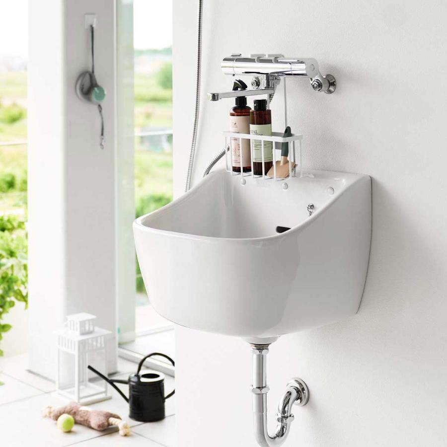 スロップシンク周り収納 tower タワー 蛇口にひっかける収納ラック 掃除道具入れ ペットケア用品 深型シンク 多目的シンク 山崎実業 正規品 10310 ホワイト | tower