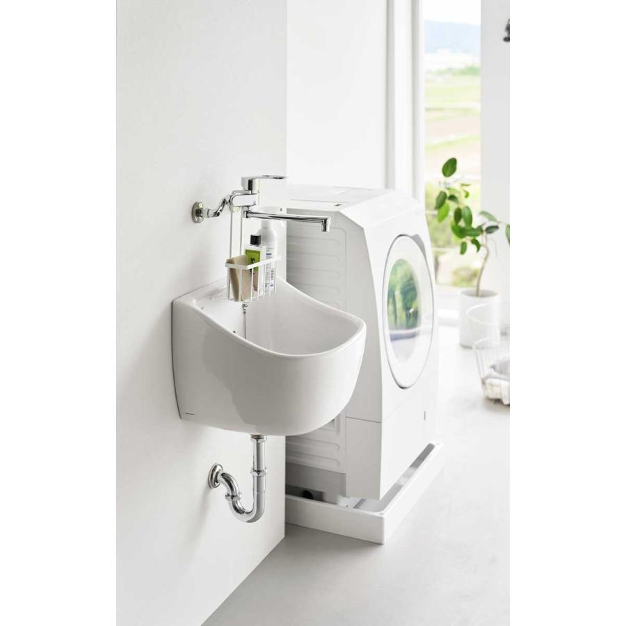 スロップシンク周り収納 tower タワー 蛇口にひっかける収納ラック 掃除道具入れ ペットケア用品 深型シンク 多目的シンク 山崎実業 正規品 10310 ホワイト | tower | 02