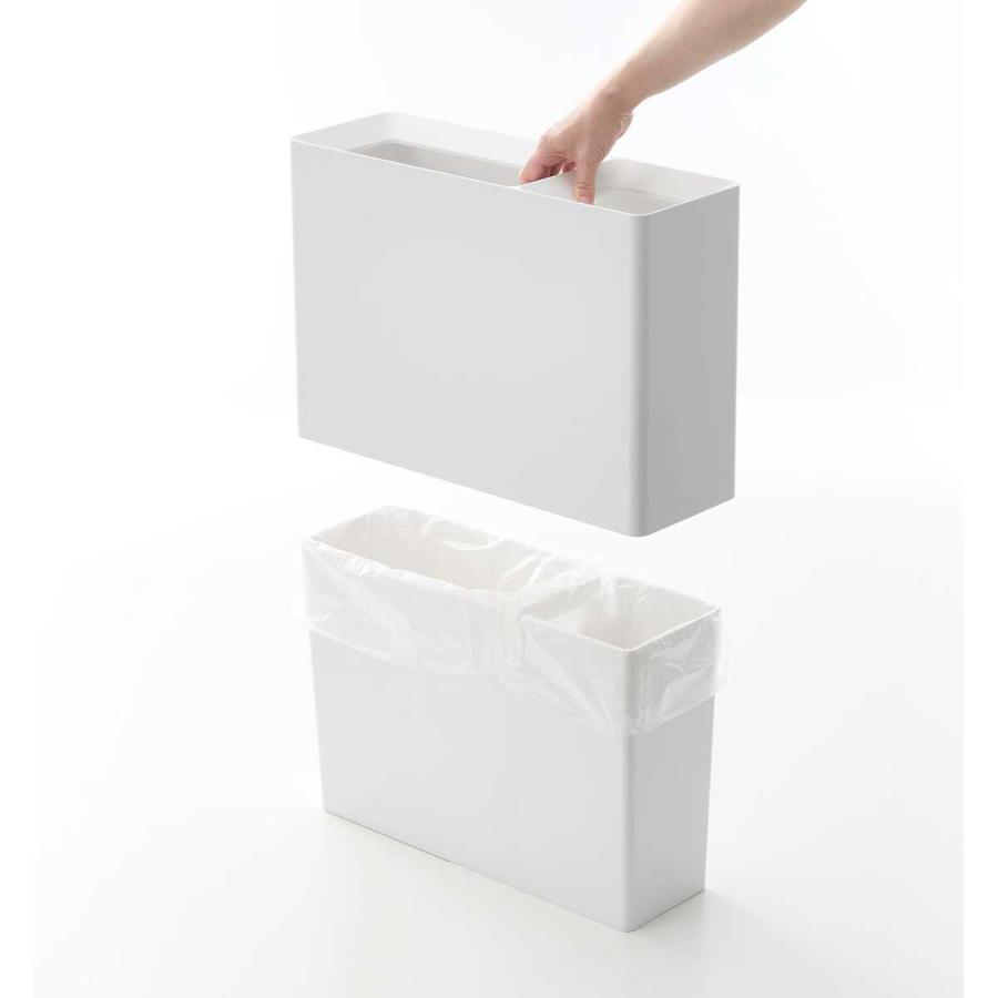 分別ゴミ箱 tower タワー スーパー・コンビニ弁当がそのまま入る分別ダストボックス リビング ダストボックス ごみ箱 山崎実業 正規品 10354 ホワイト | tower | 07