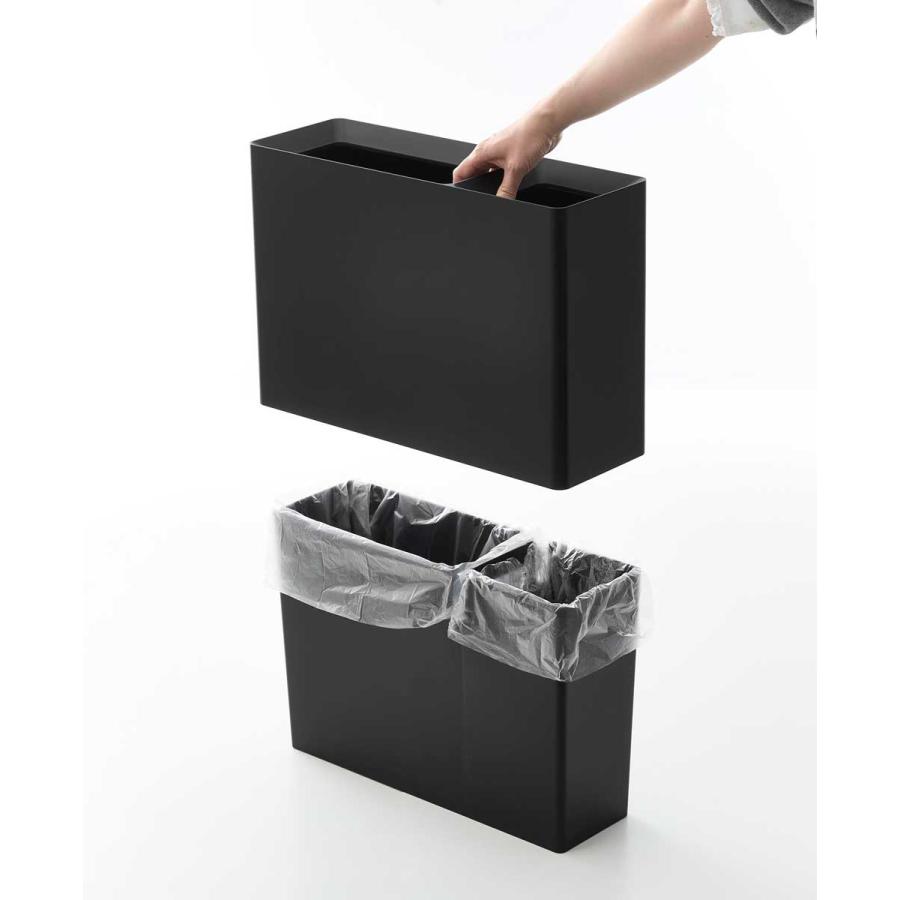 分別ゴミ箱 tower タワー スーパー・コンビニ弁当がそのまま入る分別ダストボックス リビング ダストボックス ごみ箱 山崎実業 正規品 10355 ブラック | tower | 07