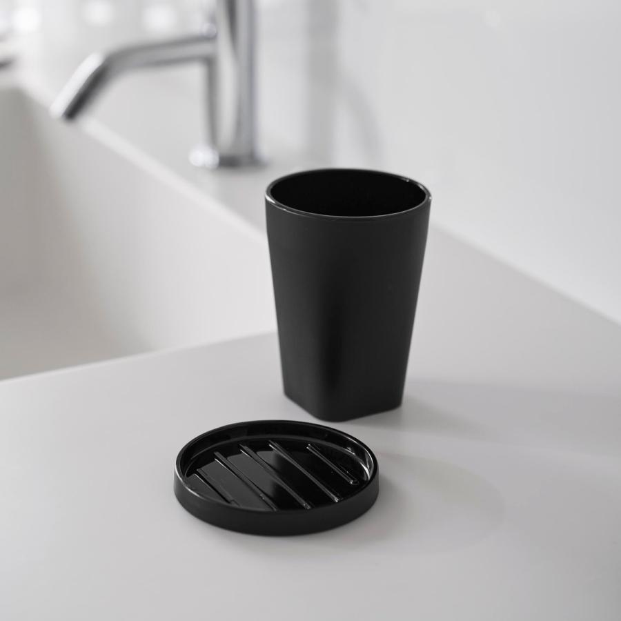 タンブラー tower タワー タンブラー＆スタンキャップ BPAフリー 歯磨き 歯ブラシ グラス コップ 山崎実業 正規品 10818 ブラック | tower