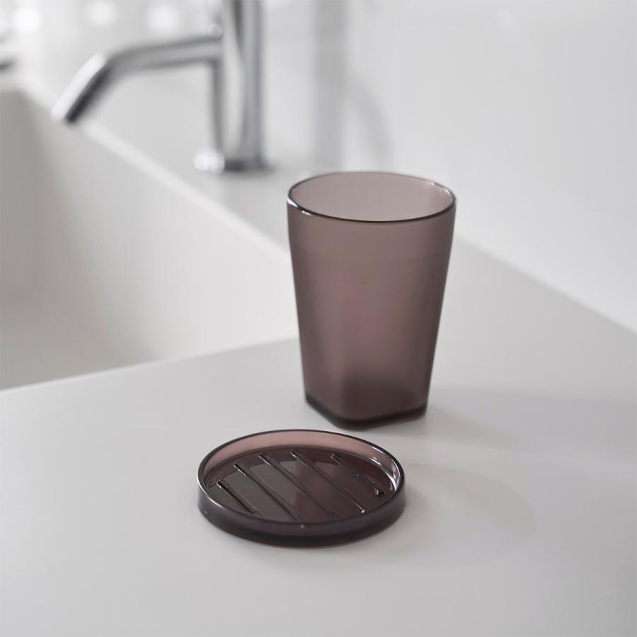 タンブラー tower タワー タンブラー＆スタンキャップ BPAフリー 歯磨き 歯ブラシ グラス コップ 山崎実業 正規品 10820 クリアブラック | tower