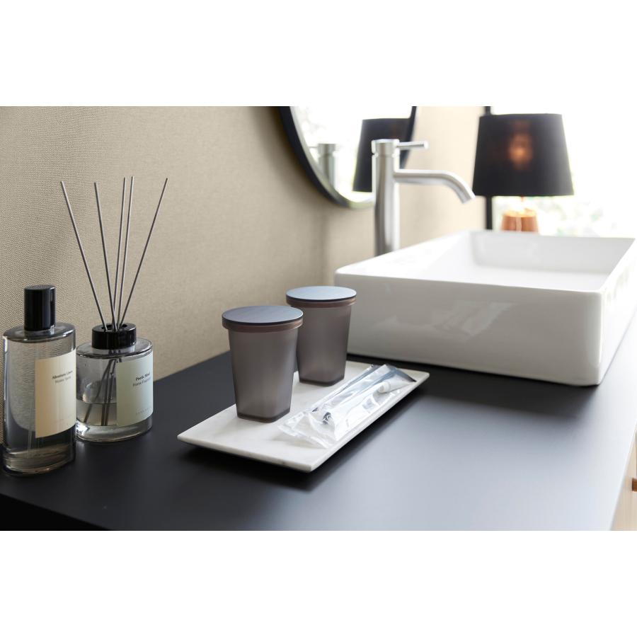 タンブラー tower タワー タンブラー＆スタンキャップ BPAフリー 歯磨き 歯ブラシ グラス コップ 山崎実業 正規品 10820 クリアブラック | tower | 05