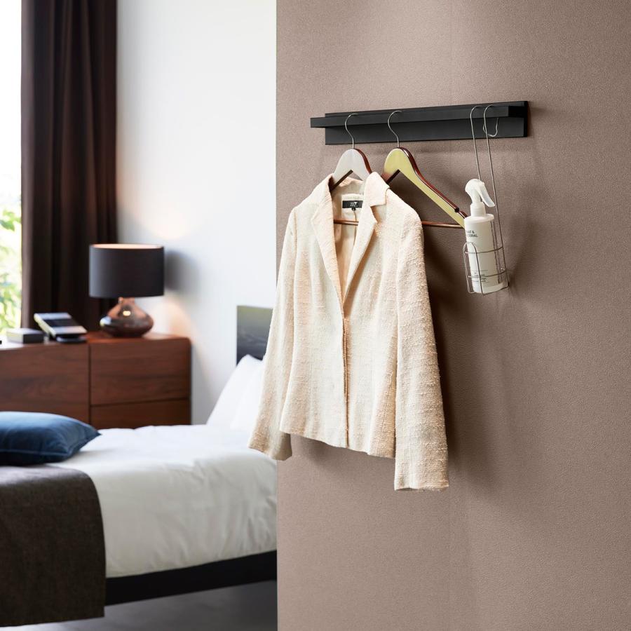 ハンガーバー tower タワー 壁付けハンガーバー ハンガーラック 壁付け 壁掛け ハンガーパイプ 山崎実業 正規品 10682 ブラック | tower