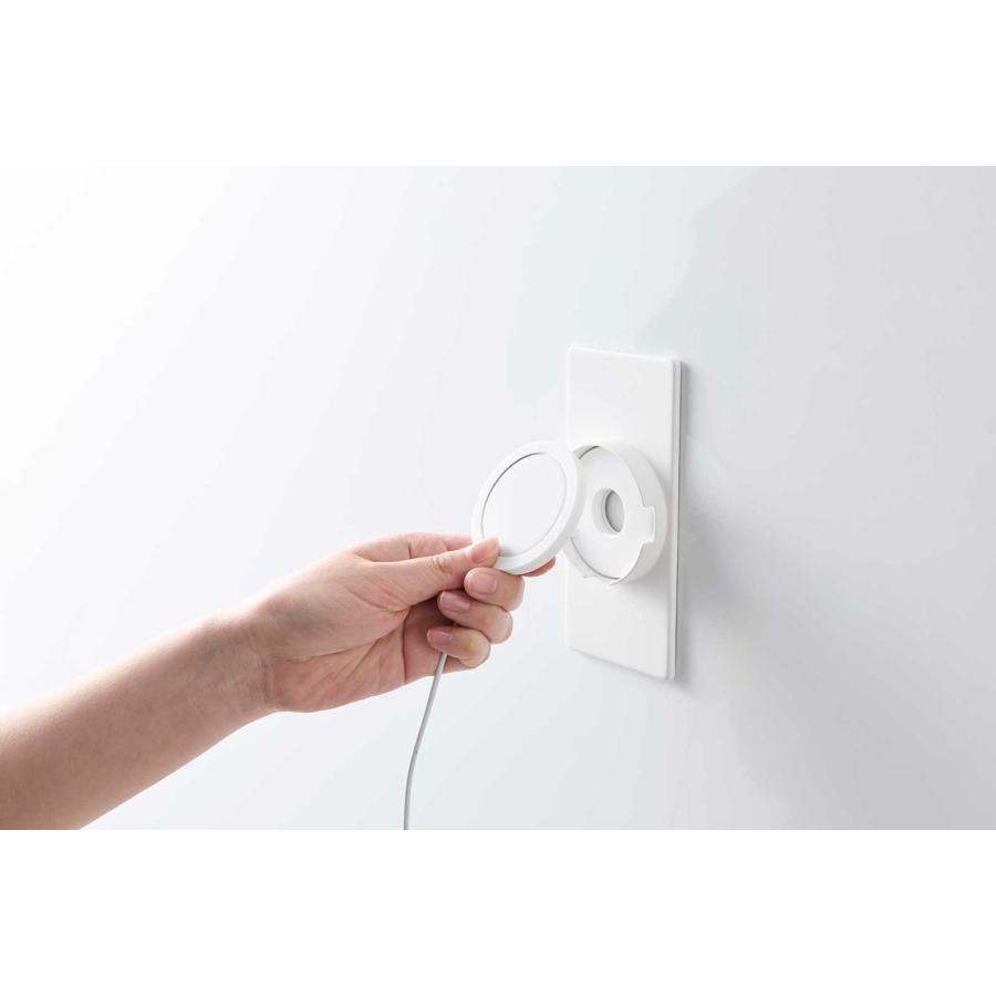 スマホ充電ホルダー tower タワー マグネットスマートフォン充電ホルダー 壁付け 壁掛け ワイヤレス充電器対応 山崎実業 正規品 10086 ホワイト | tower | 06