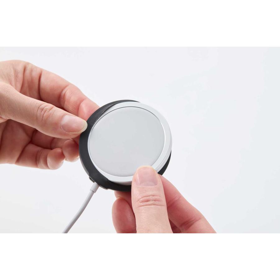 スマホ充電ホルダー tower タワー マグネットスマートフォン充電ホルダー 壁付け 壁掛け ワイヤレス充電器対応 山崎実業 正規品 10087 ブラック | tower | 05