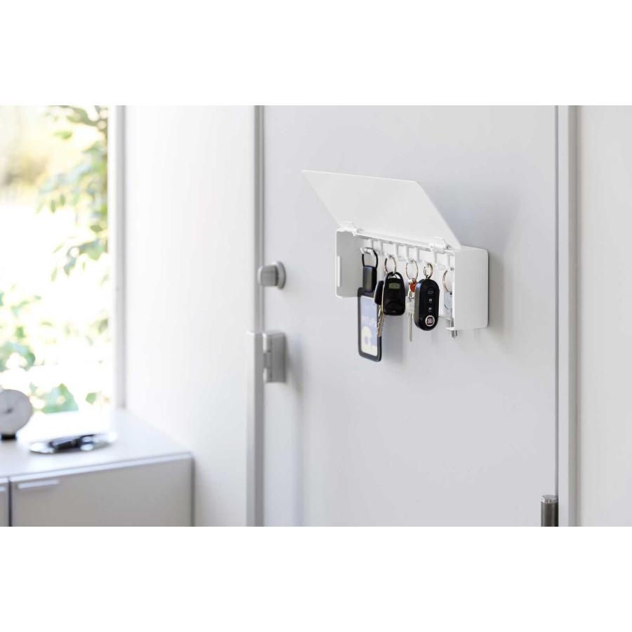 キーフック tower タワー マグネットキーフック ロング 壁付け 壁掛け 扉付き キーボックス キーケース 山崎実業 正規品 10342 ホワイト | tower | 04