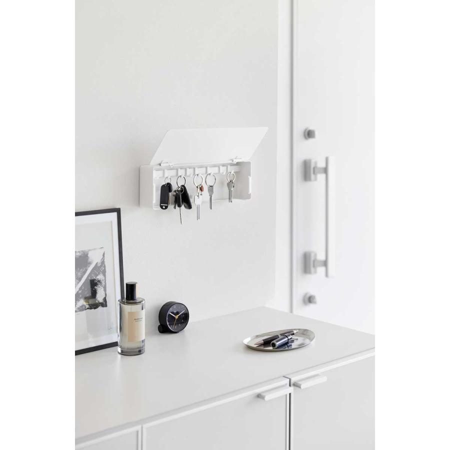 キーフック tower タワー 壁付けキーフック ロング 壁付け 壁掛け 扉付き キーボックス キーケース 山崎実業 正規品 10344 ホワイト | tower | 03