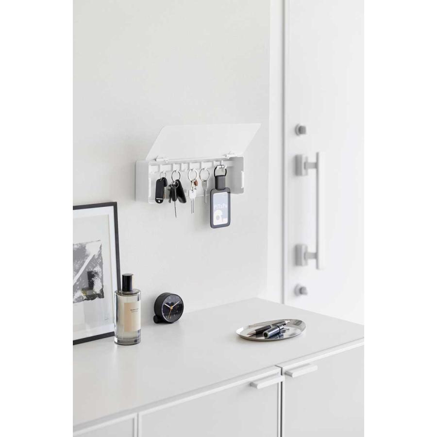 キーフック tower タワー 壁付けキーフック ロング 壁付け 壁掛け 扉付き キーボックス キーケース 山崎実業 正規品 10344 ホワイト | tower | 04