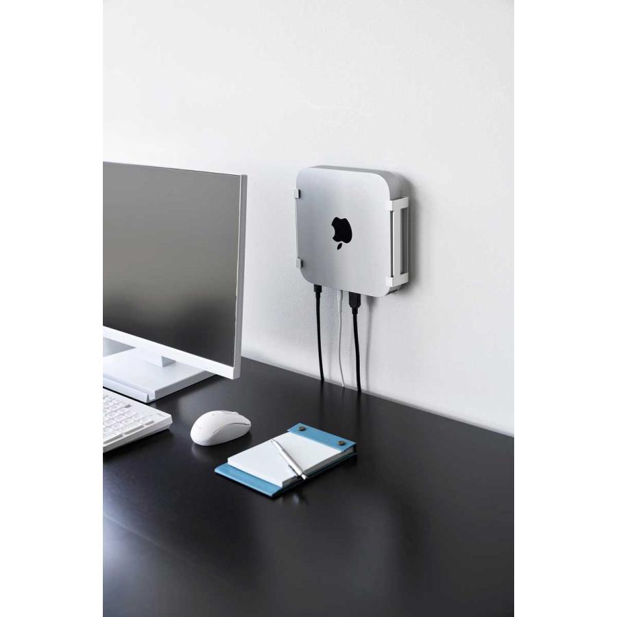 PC収納ラック smart スマート スリーウェイ小型PC収納ラック S Mac mini M2対応 壁付け 壁掛け PCラック 山崎実業 正規品 10420 ホワイト | 山崎実業 | 05