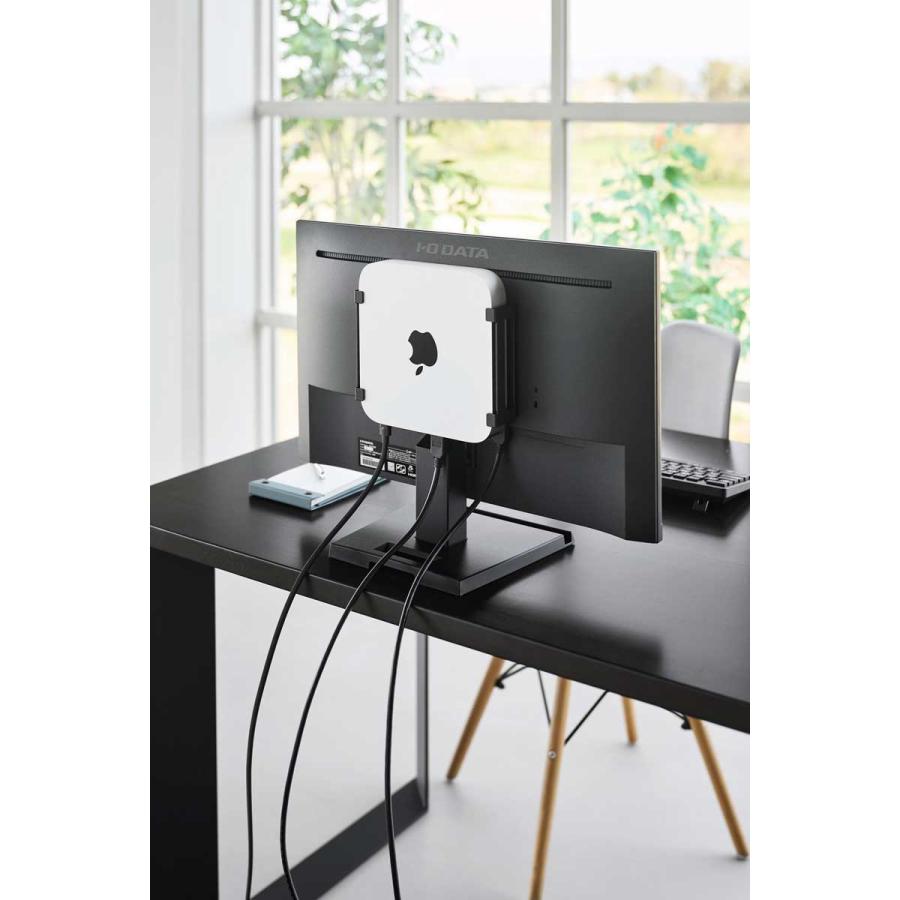 PC収納ラック smart スマート スリーウェイ小型PC収納ラック S Mac mini M2対応 壁付け 壁掛け PCラック 山崎実業 正規品 10421 ブラック | 山崎実業 | 03