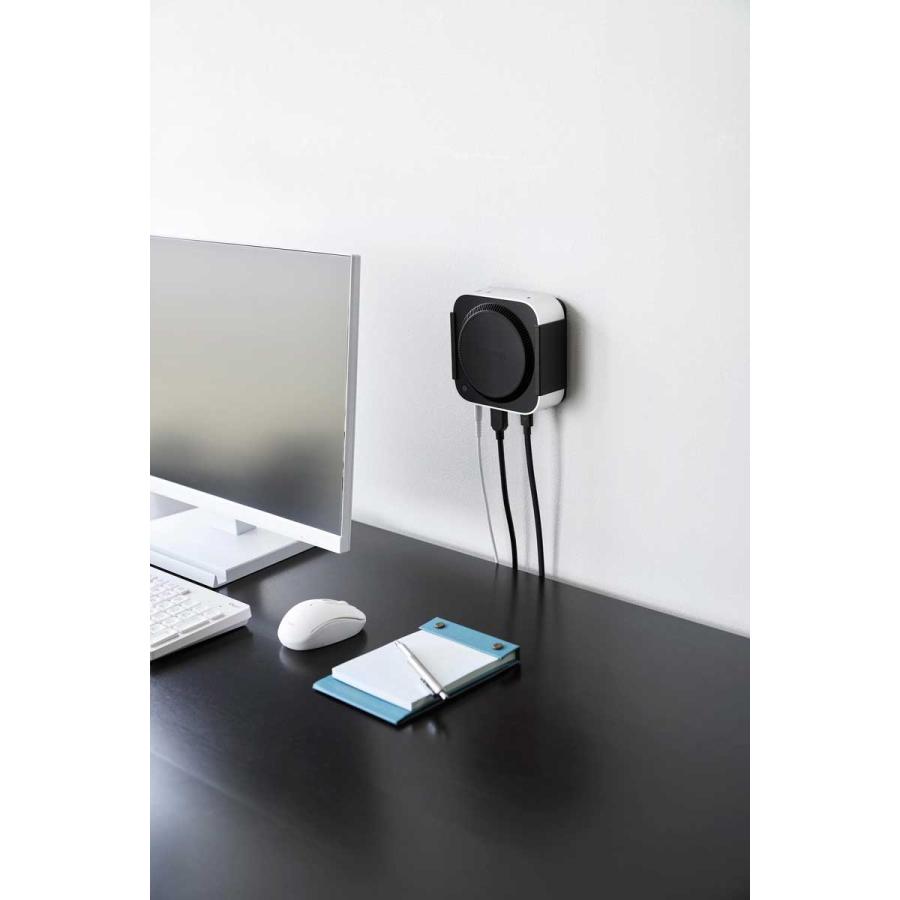 PC収納ラック smart スマート スリーウェイ小型PC収納ラック XS Mac mini M4対応 壁付け 壁掛け PCラック 山崎実業 正規品 10423 ブラック | 山崎実業 | 04
