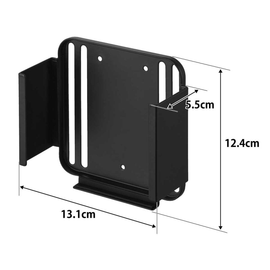 PC収納ラック smart スマート スリーウェイ小型PC収納ラック XS Mac mini M4対応 壁付け 壁掛け PCラック 山崎実業 正規品 10423 ブラック | 山崎実業 | 06