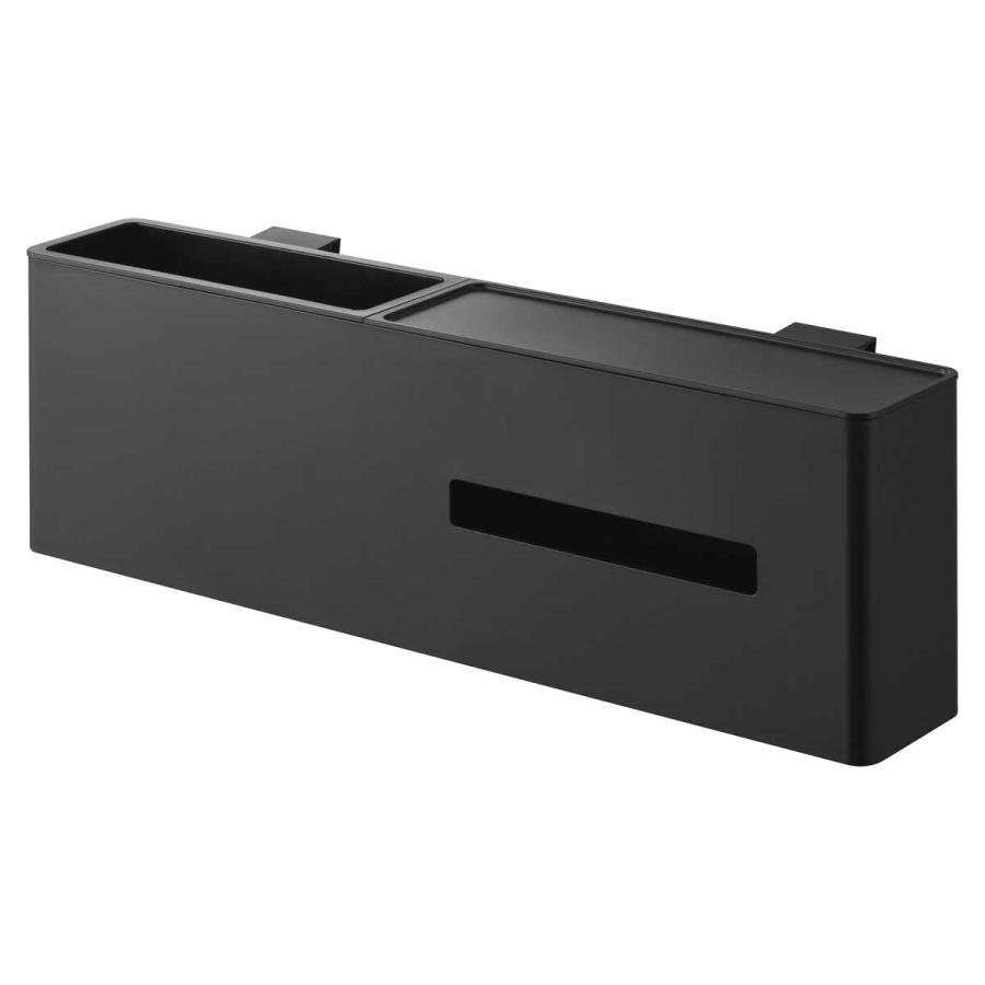 ティッシュケース tower タワー 引っ掛けティッシュケース＆ダストボックス 浮かせて設置 ティッシュカバー 山崎実業 正規品 1459 ブラック | tower | 01