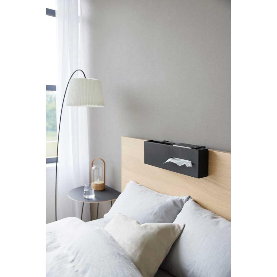 ティッシュケース tower タワー 引っ掛けティッシュケース＆ダストボックス 浮かせて設置 ティッシュカバー 山崎実業 正規品 1459 ブラック | tower | 02