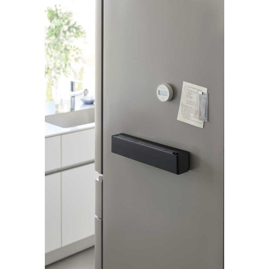 ラップケース tower タワー マグネットラップケース スライドカッター付き アルミホイル対応 ラップ収納 ラップホルダー 山崎実業 正規品 10659 ブラック | tower | 03