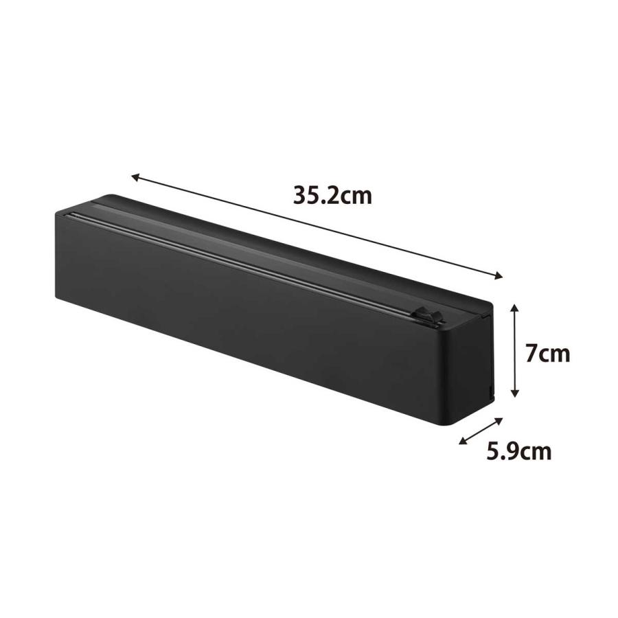 ラップケース tower タワー マグネットラップケース スライドカッター付き アルミホイル対応 ラップ収納 ラップホルダー 山崎実業 正規品 10659 ブラック | tower | 07