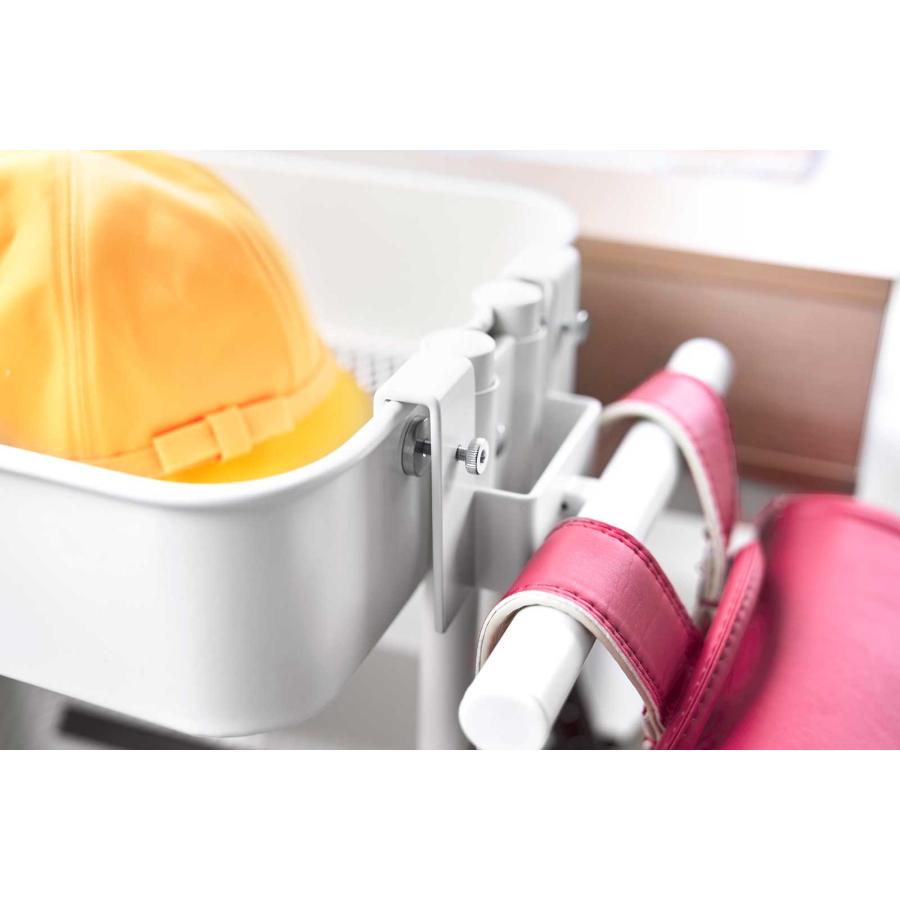 ランドセルハンガー tower タワー スチールワゴン横ランドセル＆リュックハンガー スチールワゴンに取り付け ランドセルラック 山崎実業 正規品 10771 ホワイト | tower | 04