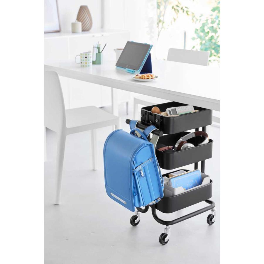 ランドセルハンガー tower タワー スチールワゴン横ランドセル＆リュックハンガー スチールワゴンに取り付け ランドセルラック 山崎実業 正規品 10772 ブラック | tower | 02