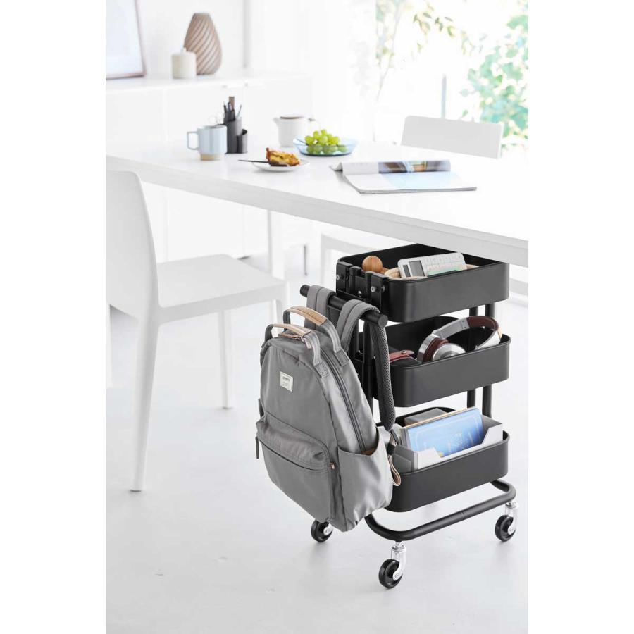 ランドセルハンガー tower タワー スチールワゴン横ランドセル＆リュックハンガー スチールワゴンに取り付け ランドセルラック 山崎実業 正規品 10772 ブラック | tower | 03