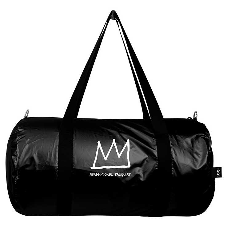 ボストンバッグ LOQI ローキー Metallic Weekender ショルダーバッグ 正規品 JEAN-MICHEL BASQUIAT ジャン=ミッシェル・バスキア/クラウン ブラック | LOQI