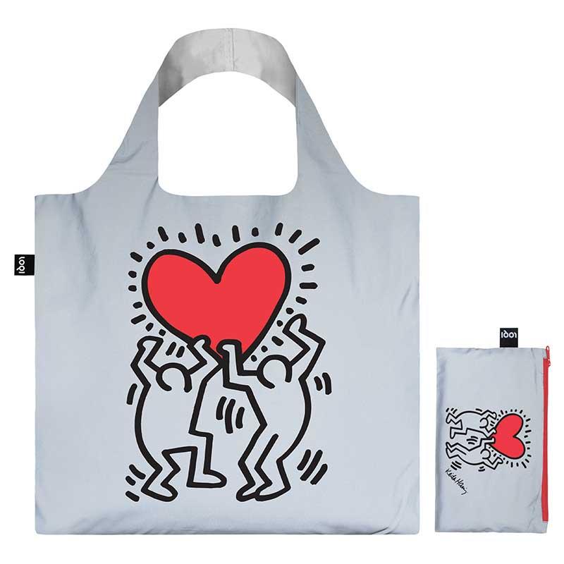 折りたたみトートバッグ LOQI ローキー Reflective Bag リフレクティブバッグ サブバッグ エコバッグ KEITH HARING キース・へリング/ダンシング ハート | LOQI | 03