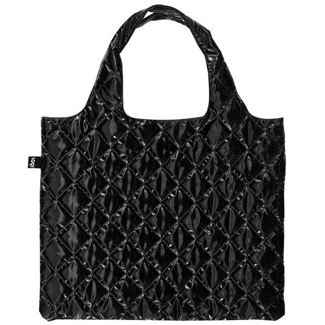 トートバッグ LOQI ローキー METALLIC Puffy Medium Bag レディーストート トート バッグ 正規品 Black ブラック | LOQI
