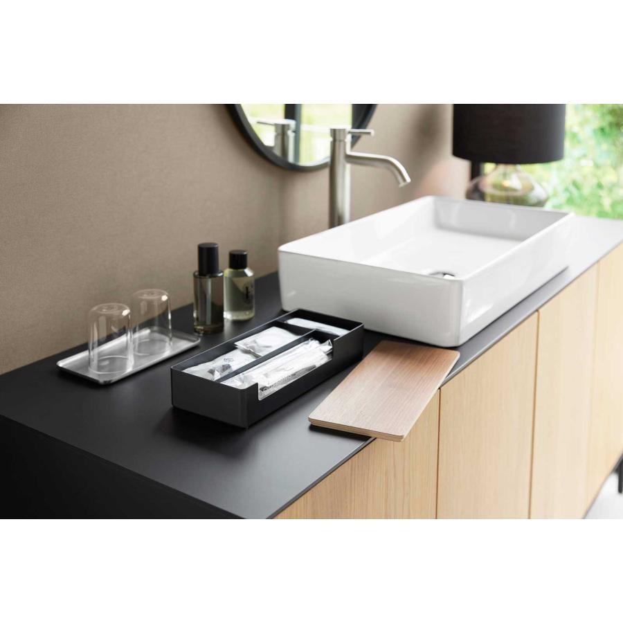 ホテルライク RIN リン 蓋付きアメニティ＆小物収納 仕切り付き 洗面所収納 ラグジュアリー 山崎実業 正規品 10602 ブラウン | 山崎実業 | 02