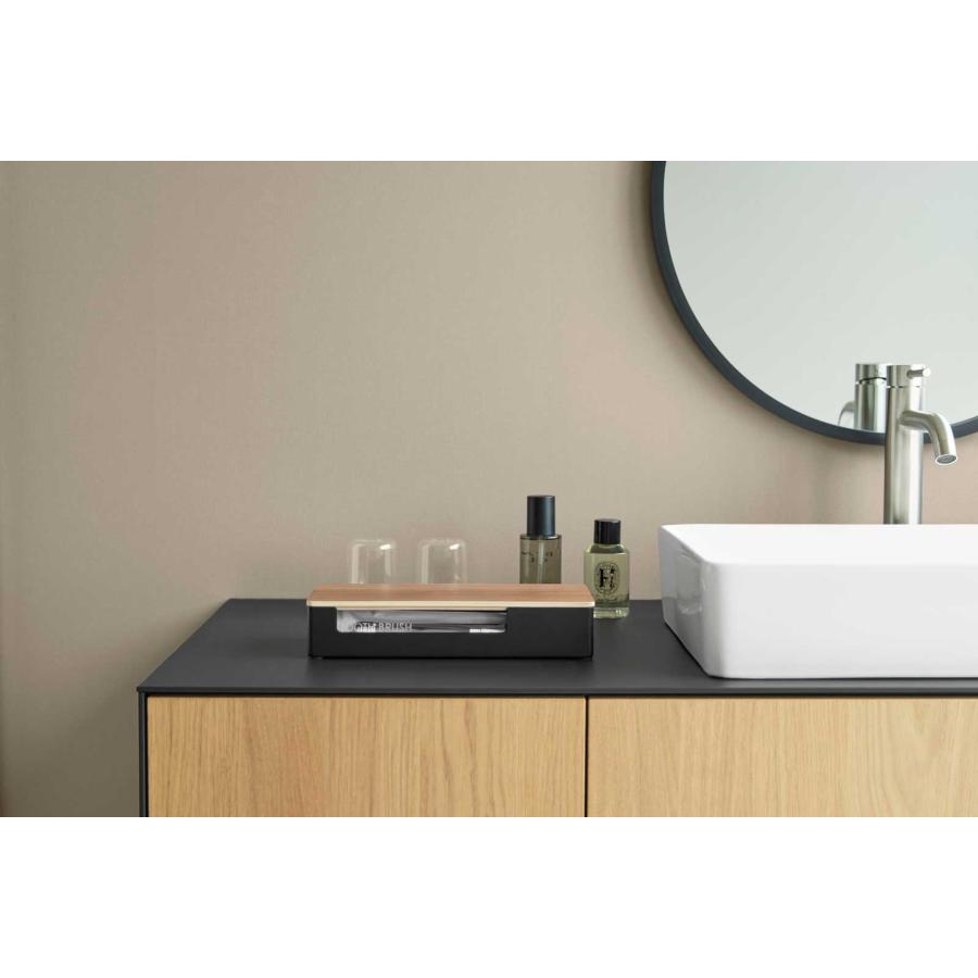 ホテルライク RIN リン 蓋付きアメニティ＆小物収納 仕切り付き 洗面所収納 ラグジュアリー 山崎実業 正規品 10602 ブラウン | 山崎実業 | 03