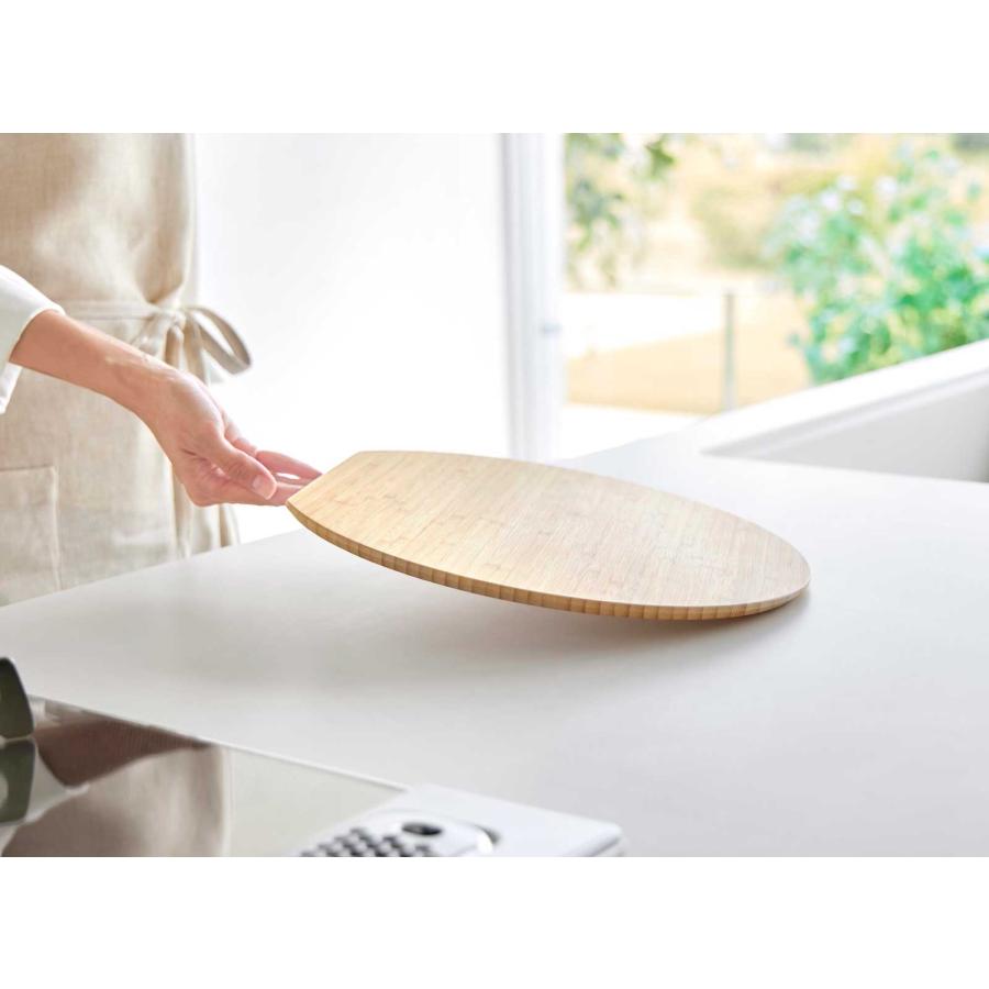 まな板 tosca トスカ まな板 丸型 L 大判サイズ 大きめ 竹製 D型 カッティングボード 山崎実業 正規品 10647 | 山崎実業 | 05