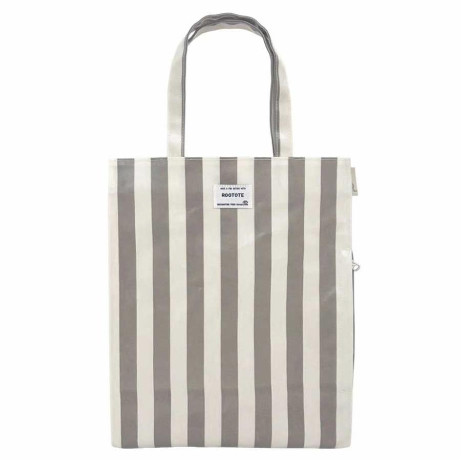 2026新作 トートバッグ ROOTOTE ルートート EU.アーキャトル.ラミネート-W ストライプ レディース レッスンバッグ トート バッグ 正規品 グレー・ホワイト | ROOTOTE