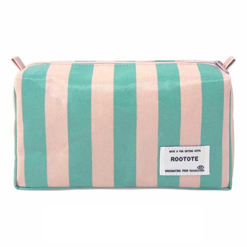 2026新作 ポーチ ROOTOTE ルートート WR.ポーチ.ラミネート-W 化粧ポーチ 旅行ポーチ 立体型 正規品 ピンク・ミント | ROOTOTE
