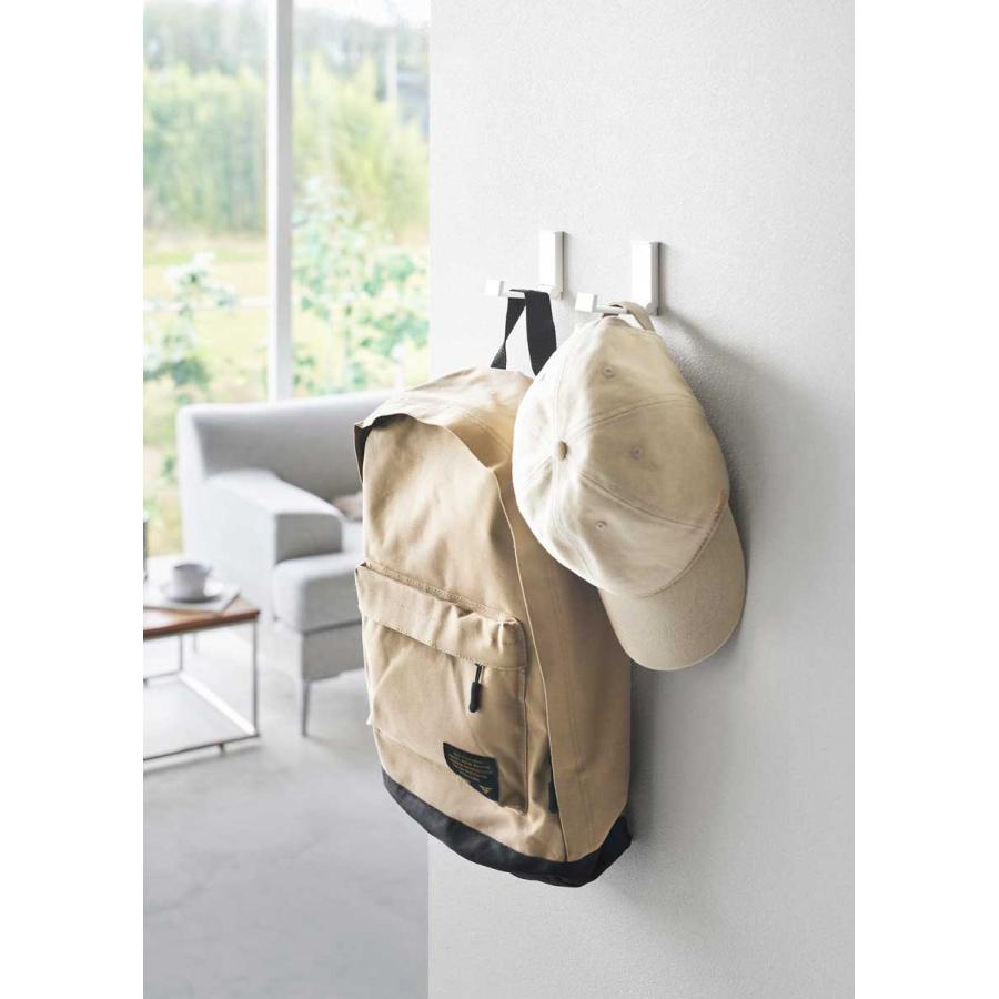 コートハンガー tower タワー 壁付け折り畳みフック 2個組 コートフック 帽子フック コートフック コート掛け 山崎実業 正規品 10551 ホワイト | tower | 03