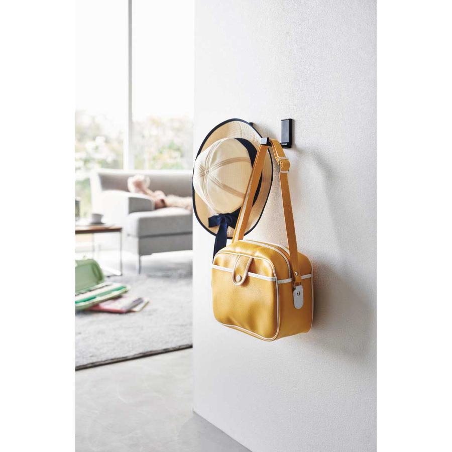 コートハンガー tower タワー 壁付け折り畳みフック 2個組 コートフック 帽子フック コートフック コート掛け 山崎実業 正規品 10552 ブラック | tower | 04