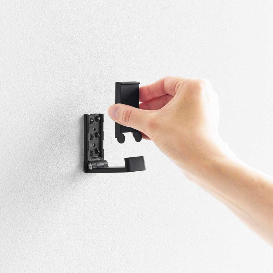 コートハンガー tower タワー 壁付け折り畳みフック 2個組 コートフック 帽子フック コートフック コート掛け 山崎実業 正規品 10552 ブラック | tower | 07