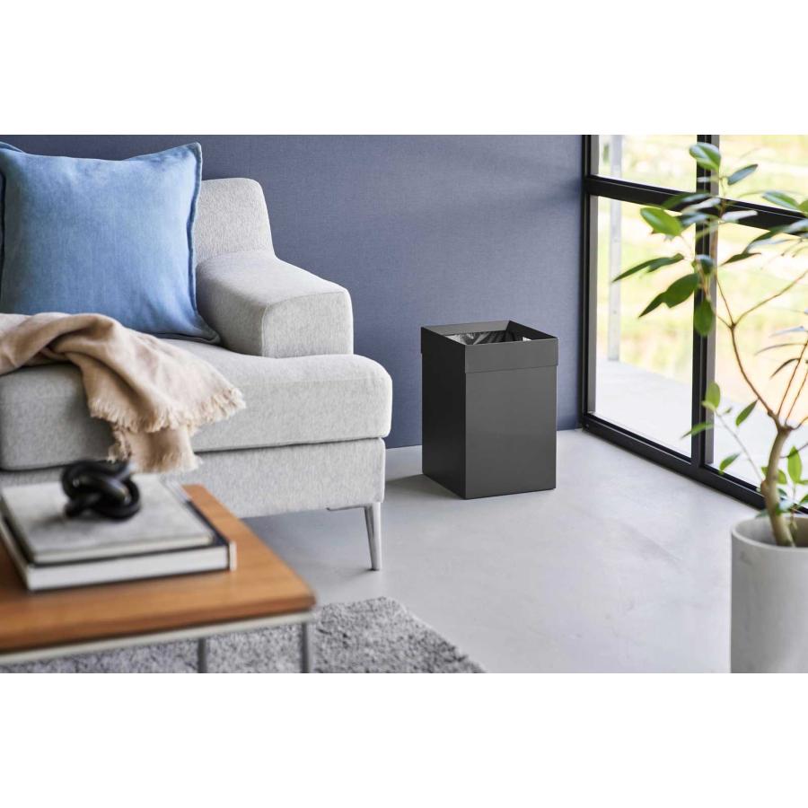 ゴミ箱 tower タワー トラッシュカン 角型 14L リビング 寝室 書斎 ダストボックス ごみ箱 山崎実業 正規品 10593 ブラック | tower | 03