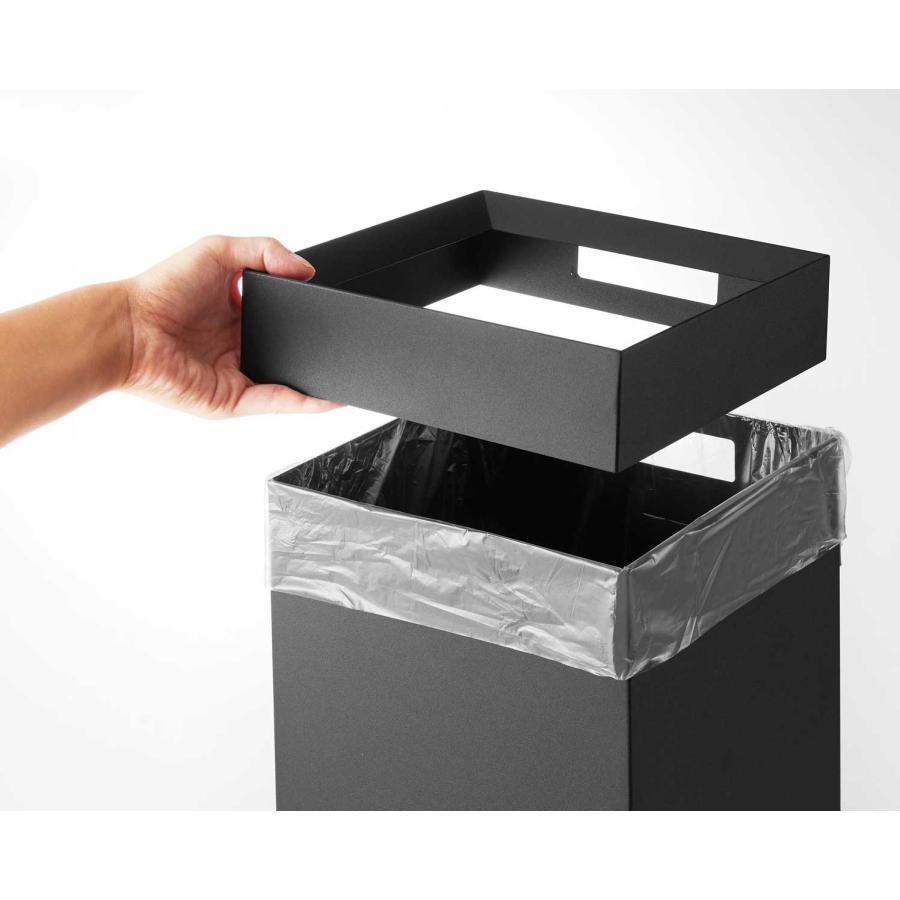 ゴミ箱 tower タワー トラッシュカン 角型 14L リビング 寝室 書斎 ダストボックス ごみ箱 山崎実業 正規品 10593 ブラック | tower | 06