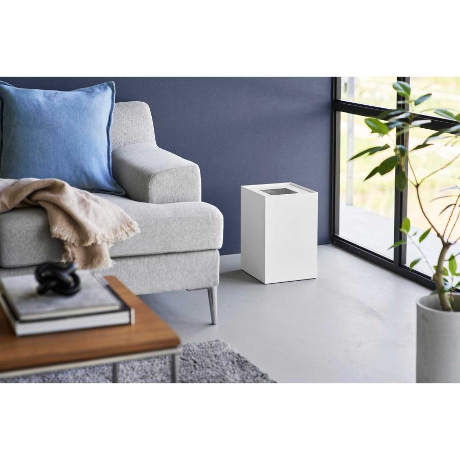 ゴミ箱 tower タワー 蓋付きトラッシュカン 角型 14L リビング 寝室 書斎 ダストボックス ごみ箱 山崎実業 正規品 10596 ホワイト | tower | 03