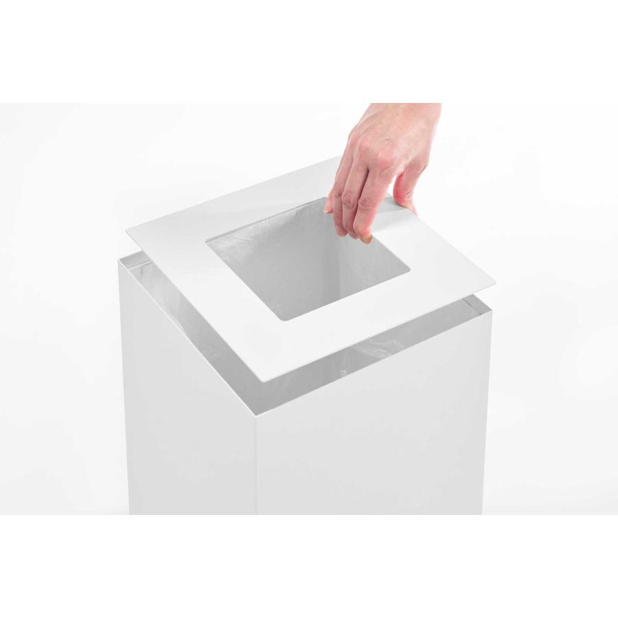 ゴミ箱 tower タワー 蓋付きトラッシュカン 角型 14L リビング 寝室 書斎 ダストボックス ごみ箱 山崎実業 正規品 10596 ホワイト | tower | 06