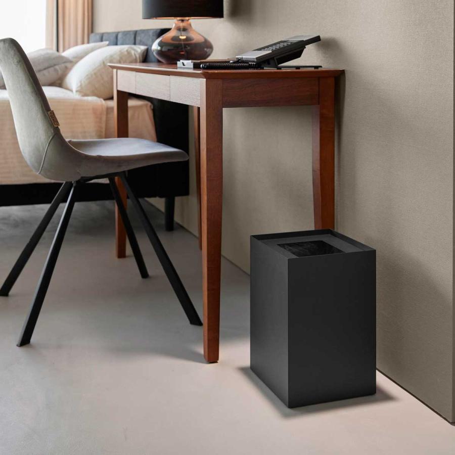 ゴミ箱 tower タワー 蓋付きトラッシュカン 角型 14L リビング 寝室 書斎 ダストボックス ごみ箱 山崎実業 正規品 10597 ブラック | tower