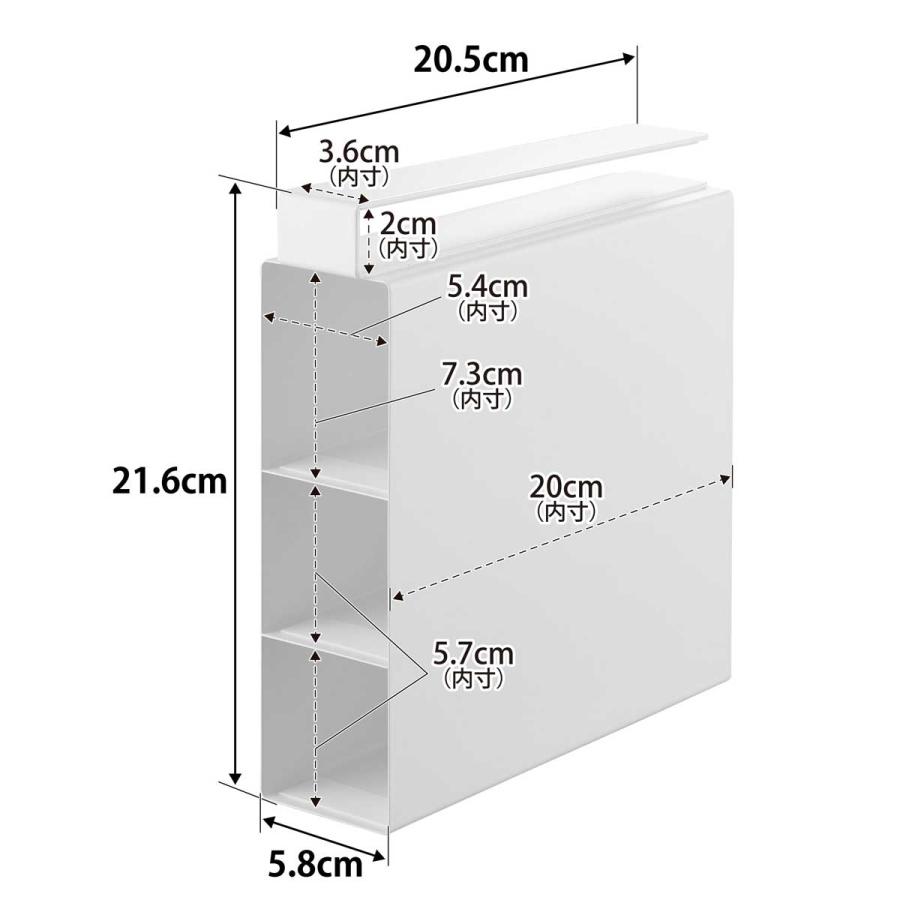 ラップホルダー tower タワー 戸棚下ラップホルダー 3段 ラップスタンド 浮かせて収納 ラップ収納 収納アイデア 山崎実業 正規品 10505 ホワイト | tower | 03
