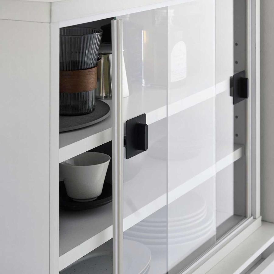 ガラス扉取っ手 tower タワー シリコーン吸着ガラス戸取っ手 2個組 シリコン製 ガラス戸引き手 山崎実業 正規品 10670 ブラック | tower